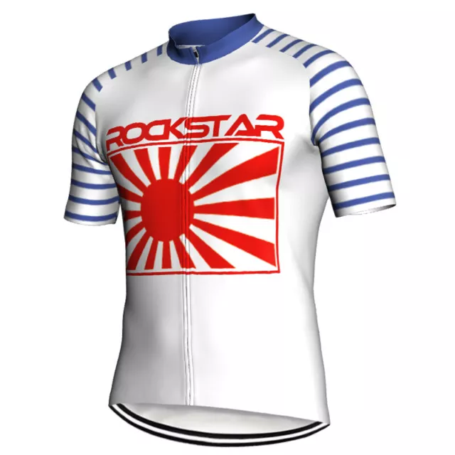 Cycling Jersery Men Short Bike Jersey Biking Shirt MTB Japan Road Nihon White 2