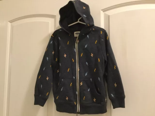 Old Navy Boys Hooded Lightweight Jacket 5 T Blue Zip Front Long Sleeve 58