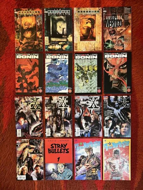 Lot of 16 Comic Books The Dreaming Ronin The X Files Stray Bullets #1 DC Topps