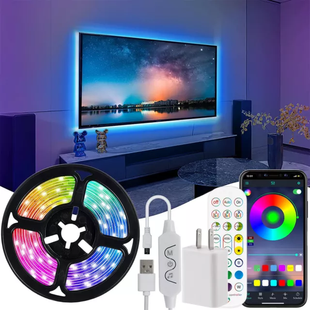 LED Strip Lights RGB USB 5050 SMD 5V TV Backlight Bluetooth IR Remote Adapter