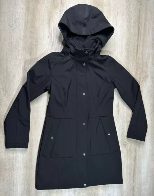 NWOT Polo Ralph Lauren Womens Black Hooded Soft Shell Parka Rain Coat