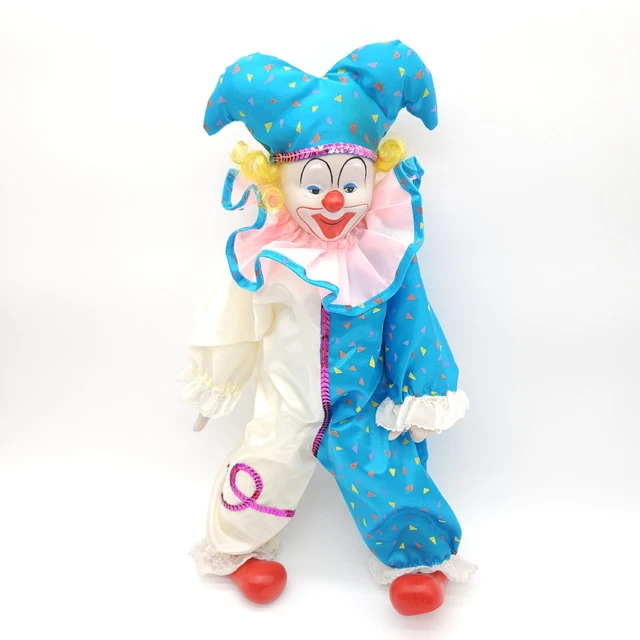 Vintage Heritage Mint Ltd Chester The Jester Clown Porcelain 16'' Doll 1989