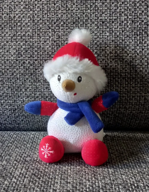 Peluche Bonhomme Neige Violet Blanc Milka - Coeur de Doudou