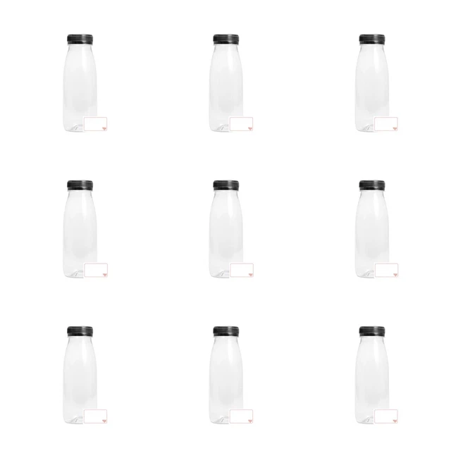 TEC JUICE BOTTLES 330ml Round Clear Plastic Lids 9 Pack or Bulk 30% ...