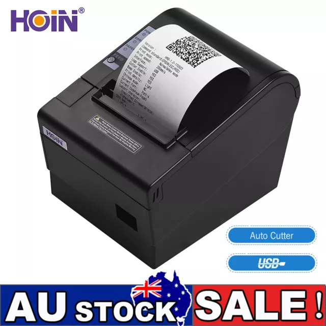 HOIN 80mm USB Thermal Receipt POS Printer Auto Cutter with 1Rolls Printer Paper