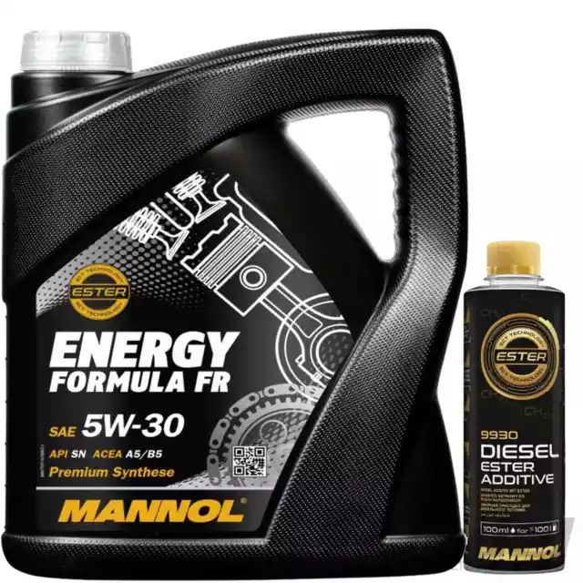 5L MANNOL 7707 5W30 Olio Motore + Diesel Aggiuntivo Detergente Cura Additivo