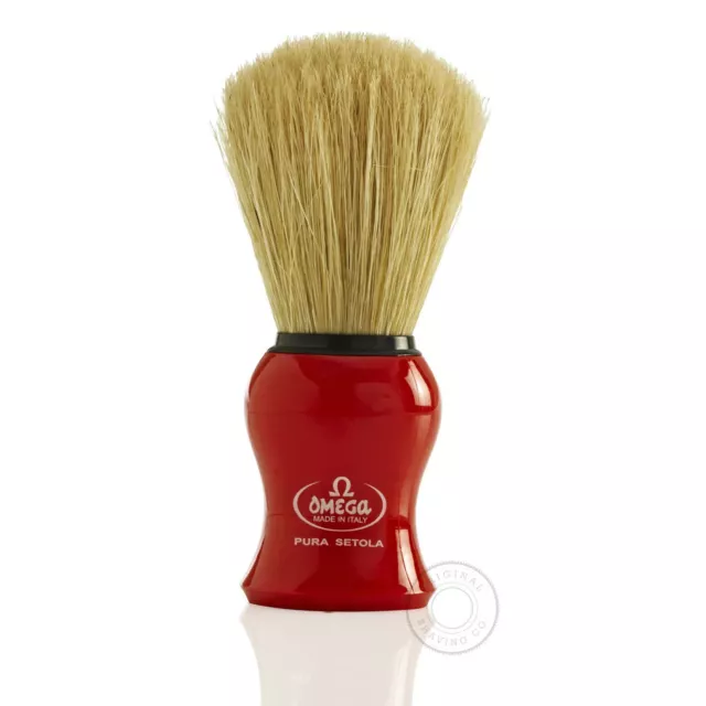 Omega 10065 65 Pure Soie Rasage Brosse - Rouge Poignée