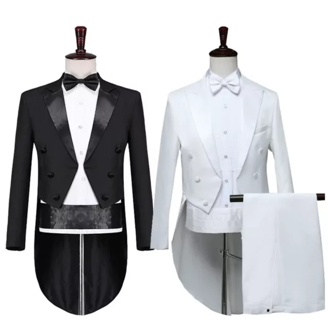 Mens Tuxedo Morning Suit Tailcoat Jacket Trousers Evening Tails Frock Coat