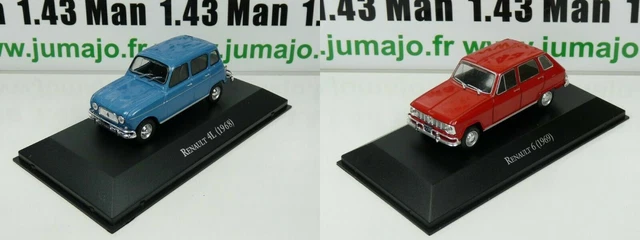 LOT 2 Voiture 1/43 SALVAT Autos Inolvidables : Renault 4L et Renault 6