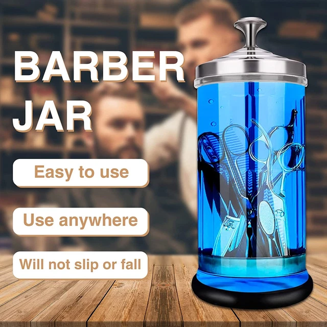 Disinfectant Jar Barber Sterilizer Jar Durable Glass Jar for Nail Tools and Barb