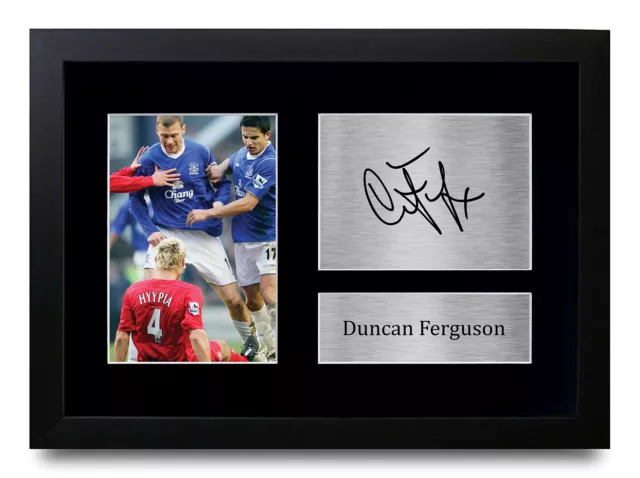 Duncan Ferguson Signed A4 Framed Printed Autograph Everton Print Gift