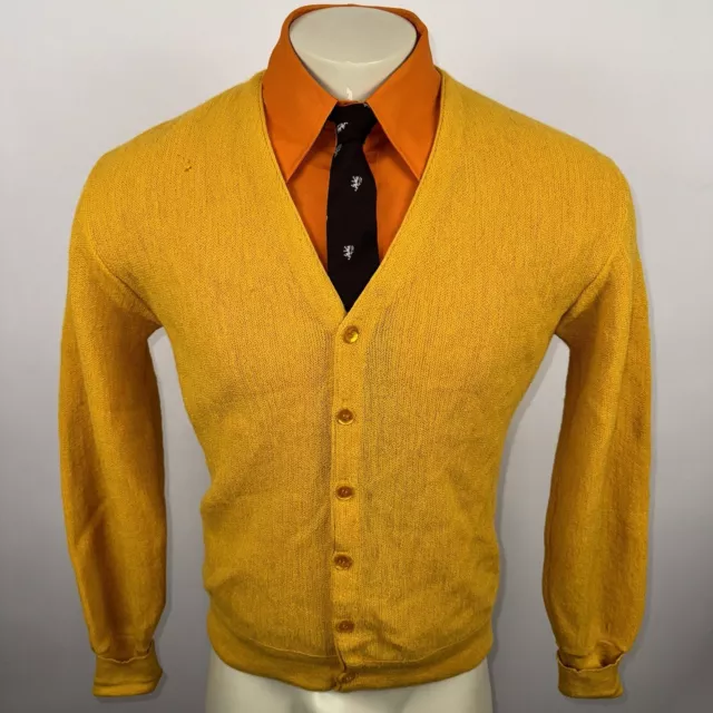 Towncraft Plus Sweater Cardigan Mens Small Vintage 50s 60s Alpaca Wool Penneys