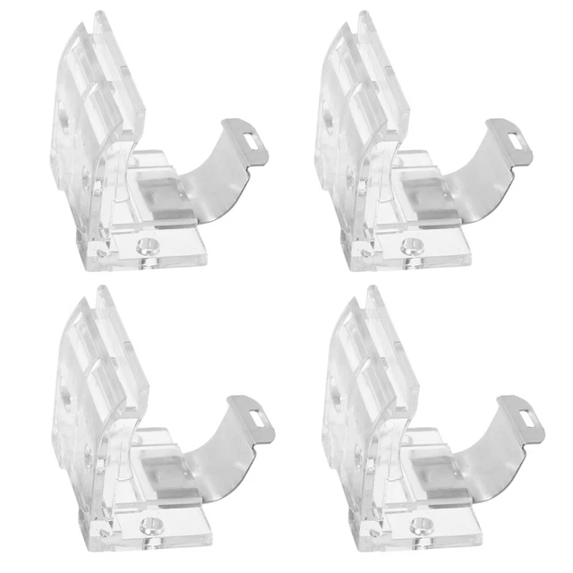 Lot De 10 Supports Fixation Stores Vénitiens Métal Pivotants – Blanc – Compatible Rails Romains & Vénitiens