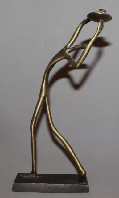 Vintage Hand Made Brass Abstract Male Statuette