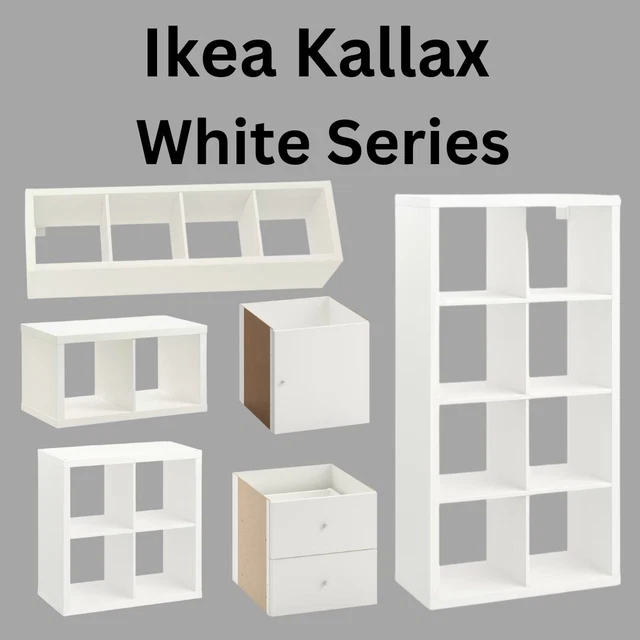 IKEA KALLAX BOOKCASE Storage Solution Shelving Unit White Various Sizes