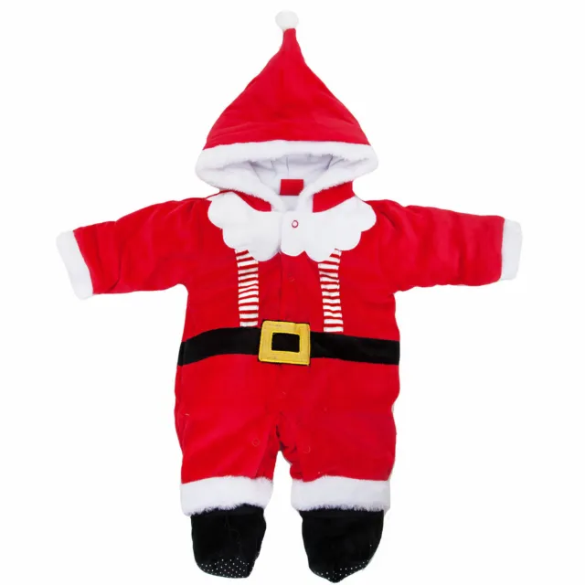 Bambino bambina unisex neonato tutina Babbo Natale cappello pagliaccetto FC-235