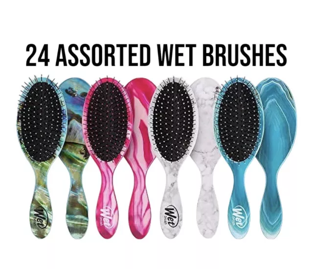 Wet Brush 24 Pieces ASSORTED Colors, Patterns, Prints  & Sizes - Bulk (No Boxes)