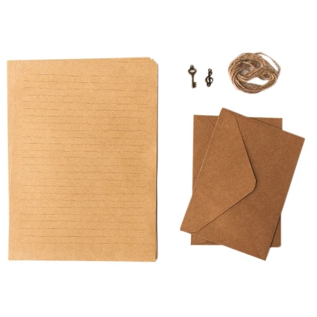 12 piezas Kraft de colección estilo europeo para escribir cartas Stati N8Y6