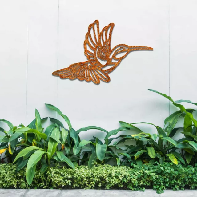 Large Rustic Metal Hummingbird Wall Art - Perfect Gift Idea for Gardeners