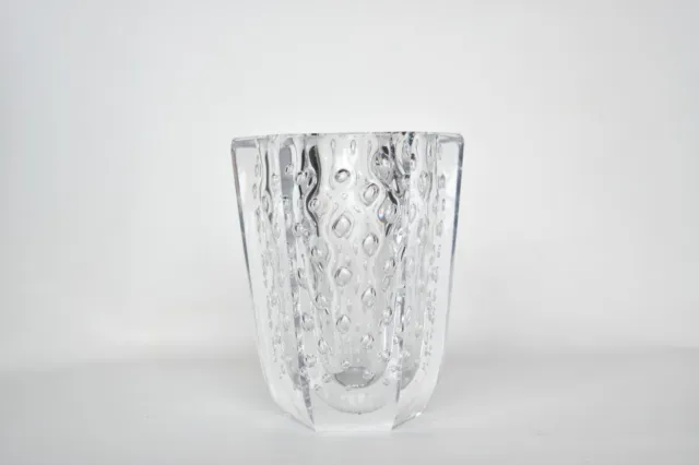 Vintage Swedish Kosta Boda VICKE LINDSTRAND Art Glass Bubbles Vase