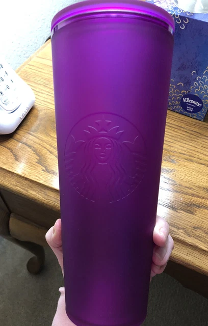 Starbucks Winter 2022 Purple Soft Touch 24oz Cold Cup Violet Valentine
