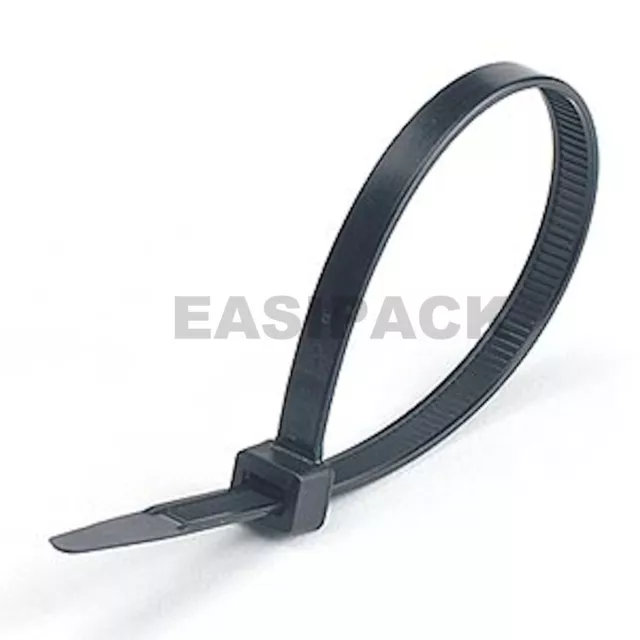 Cable Ties (Black White/Natural) Nylon Plastic Zip Tie Wraps 100mm 200mm 300mm