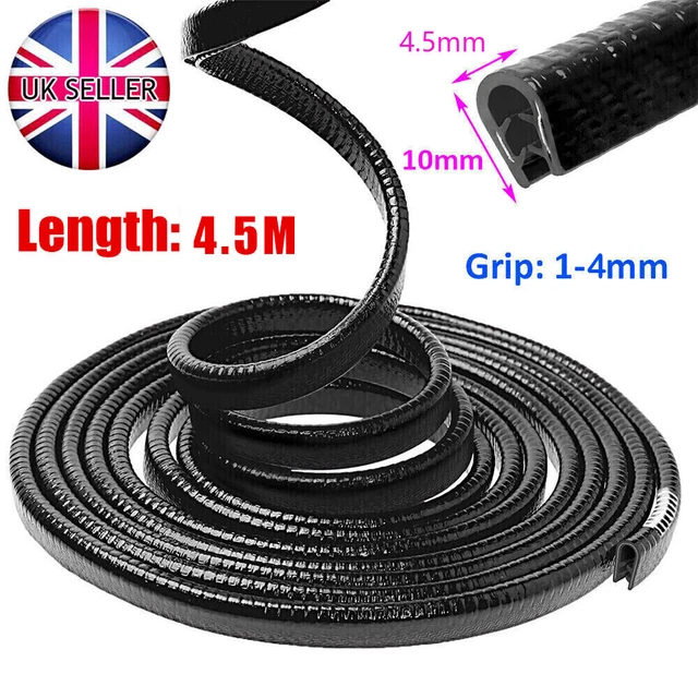 5.2 Meters Transparent Car Door Boot Edge Protector Strip Trim U Shape Guard Seal Rubber Black