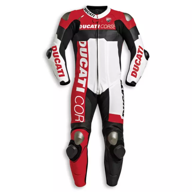 DUCATI Combinaison de Moto en Cuir Hommes Courses Moto en Cuir Veste Pantalon 54