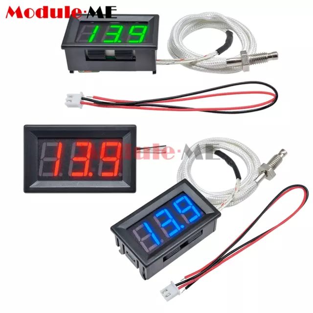 Digital LED Display K-type Thermocouple Temperature Meter DC 12V Thermometer