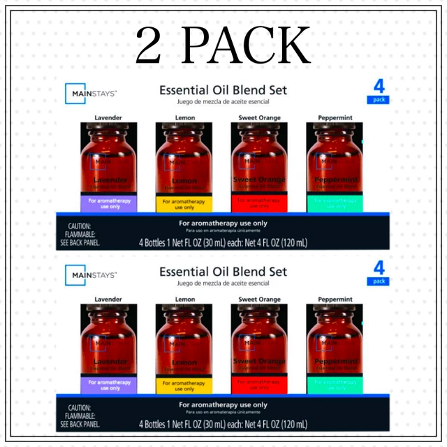 MainStays Essential Oil Blend Set Lavender Lemon Orange Peppermint 1 oz. 2-PACK