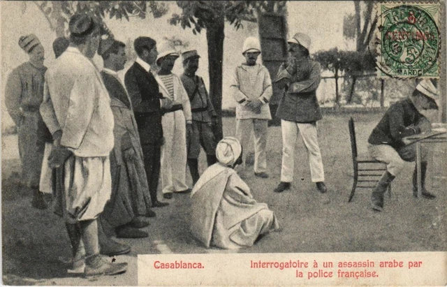 CPA AK MAROC CASABLANCA Interrogatoire a un assassin (10013)