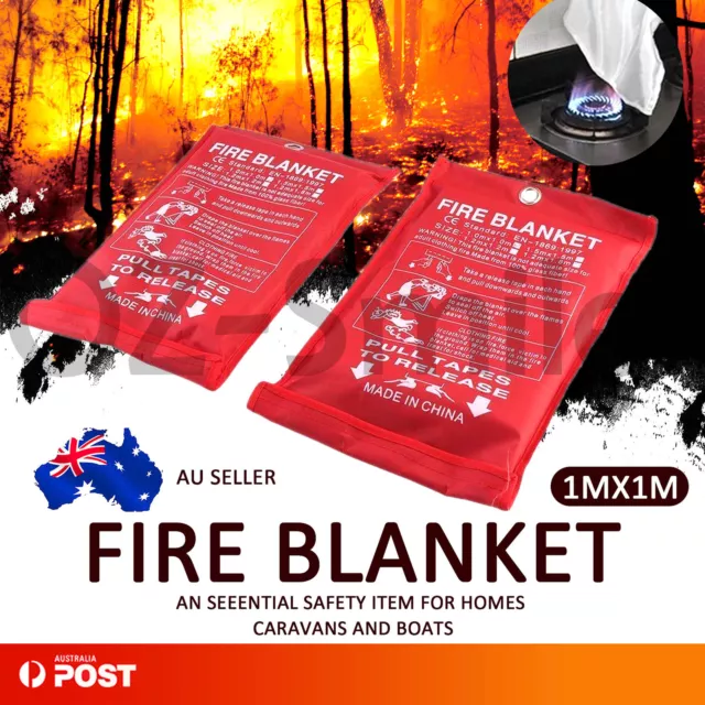 Fire Blanket 1 x 1 Meter Fire Blanket Fiber Sign Glass House Caravan Camper