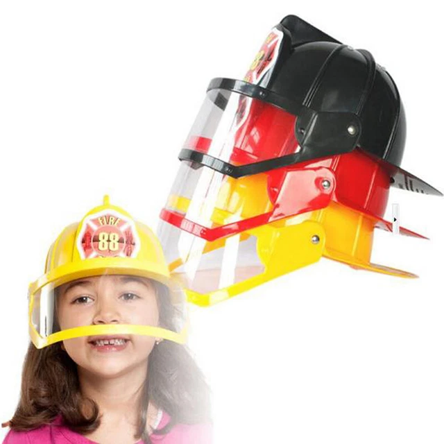 1PC Kids Fire Safety Helmet Toy, Red Plastic Fireman