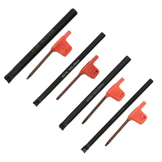 New 4 Set Shank Metal CNC Lathe Turning Tool Boring Bar With Carbide Inserts