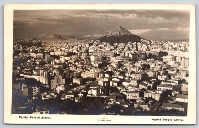 Postcard Partial Part of Athens, Greece by SP Meletzis RPPC P164