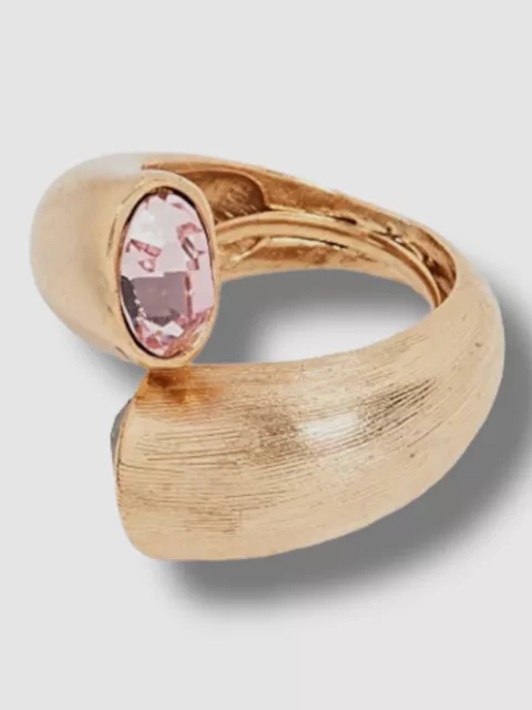 $290 Oscar De La Renta Women's Gold Rose Quartz Ring One Size