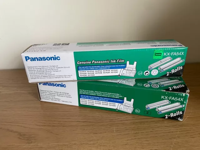 Genuine Panasonic KX-FA54X Fax Ink Film - 2 boxes / 4 rolls
