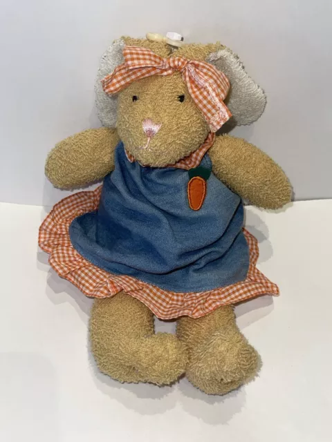 Chosun Terry Cloth Bunny Rabbit Plush Carrot Denim Dress Orange Gingham Easter