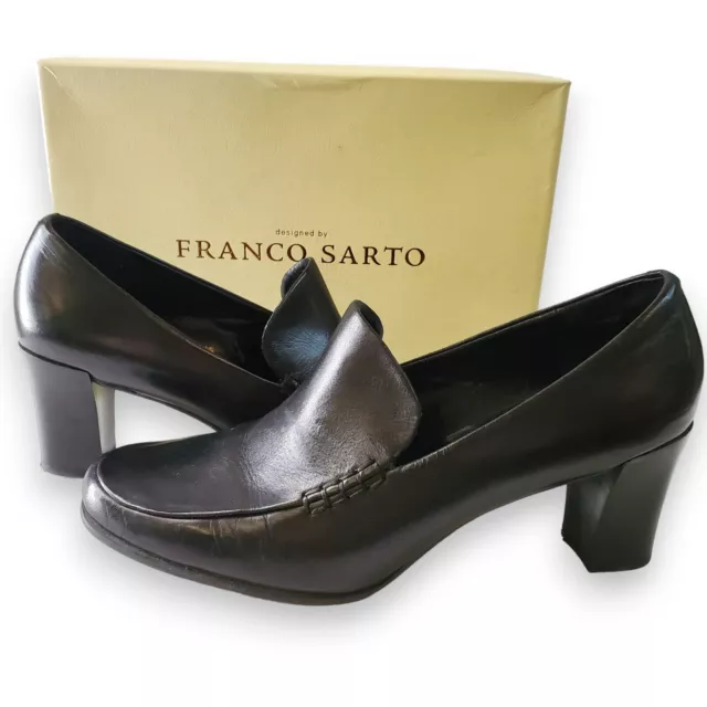 Franco Sarto Nolan Pumps Black  Leather Women's Size 9.5 Shoes Original Box Chic