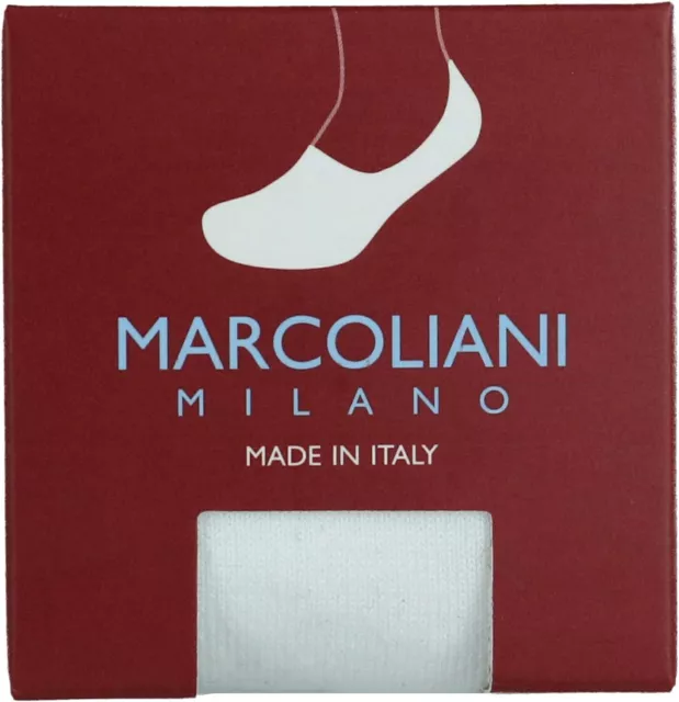 Marcoliani Milano Mens Invisible Touch No Show Colors Pima One Size, White 2