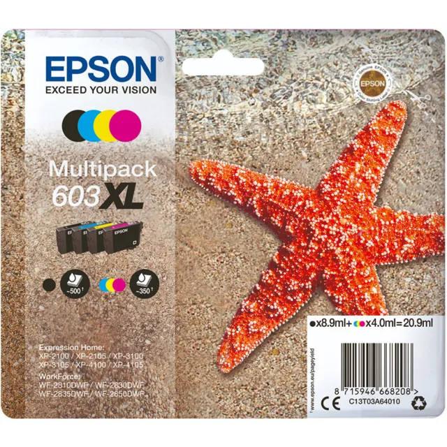 Cartuccia Epson 603 XL multipack stella marina inchiostro originale