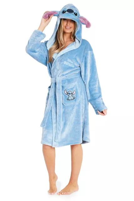 Disney Lilo and Stitch All in One Pyjamas, Warm Fleece Sleepwear for Women