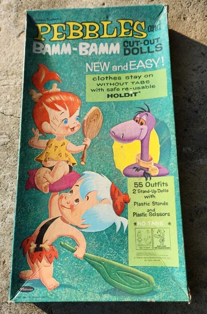 VINTAGE FLINTSTONES PEBBLES And Bamm Bamm Cut Out Dolls 1964 Whitman 0 