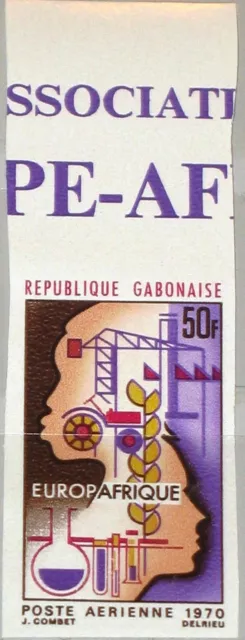 GABON GABUN 1970 362 U C91 EUROPAFRIQUE african & european Heads Economic MNH