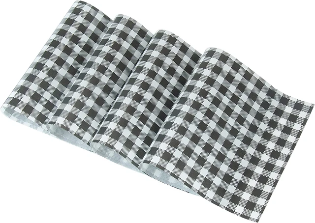 100 Pcs Wax Paper, 12" X 7.5" Black and White Checkered Greaseproof