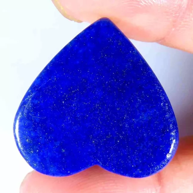 38.90Cts.100% Natural Lapis Lazuli Heart Cab Gold Mark 26x26x6mm Loose Gemstones