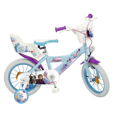 Bicicletta Frozen 2 Elsa Anna Olaf Disney 14" Età 4/7 Anni - Rotelle E Cestino 4