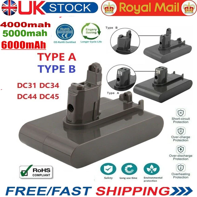 6000MAH REPLACE BATTERY For Dyson DC31 Type A/B DC34 DC35 DC44 Animal