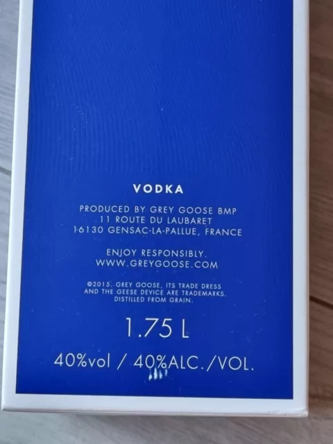 Bottiglia Magnum Vodka Grey Goose 175cc 1.75lt con confezione 3