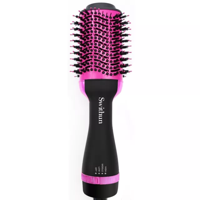 Hot Air Hair Dryer Brush Straightener Curler Styler Comb Volumiser